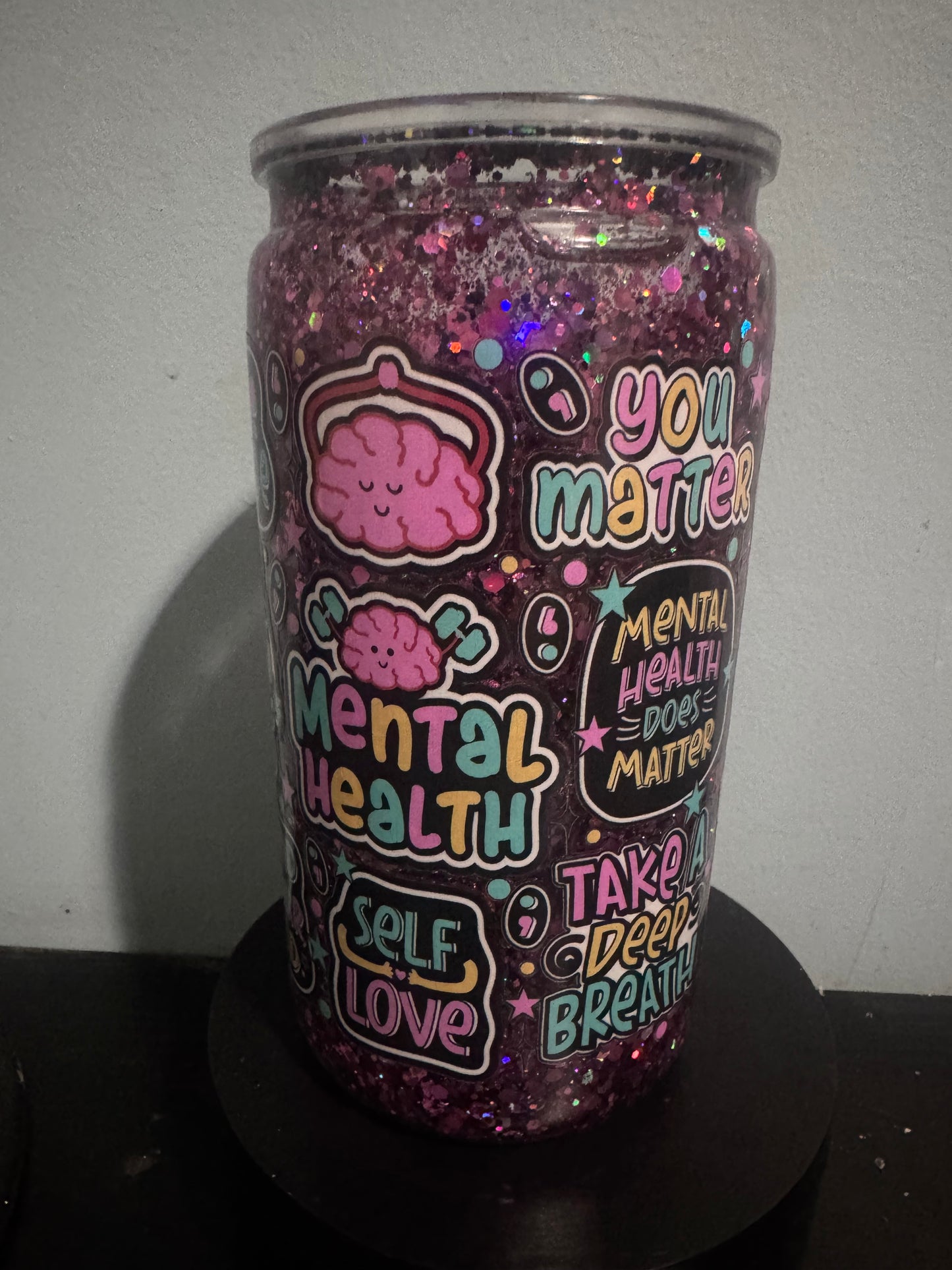 🩵 16oz “Mental Health Matters” Snow Globe Tumbler 🩵