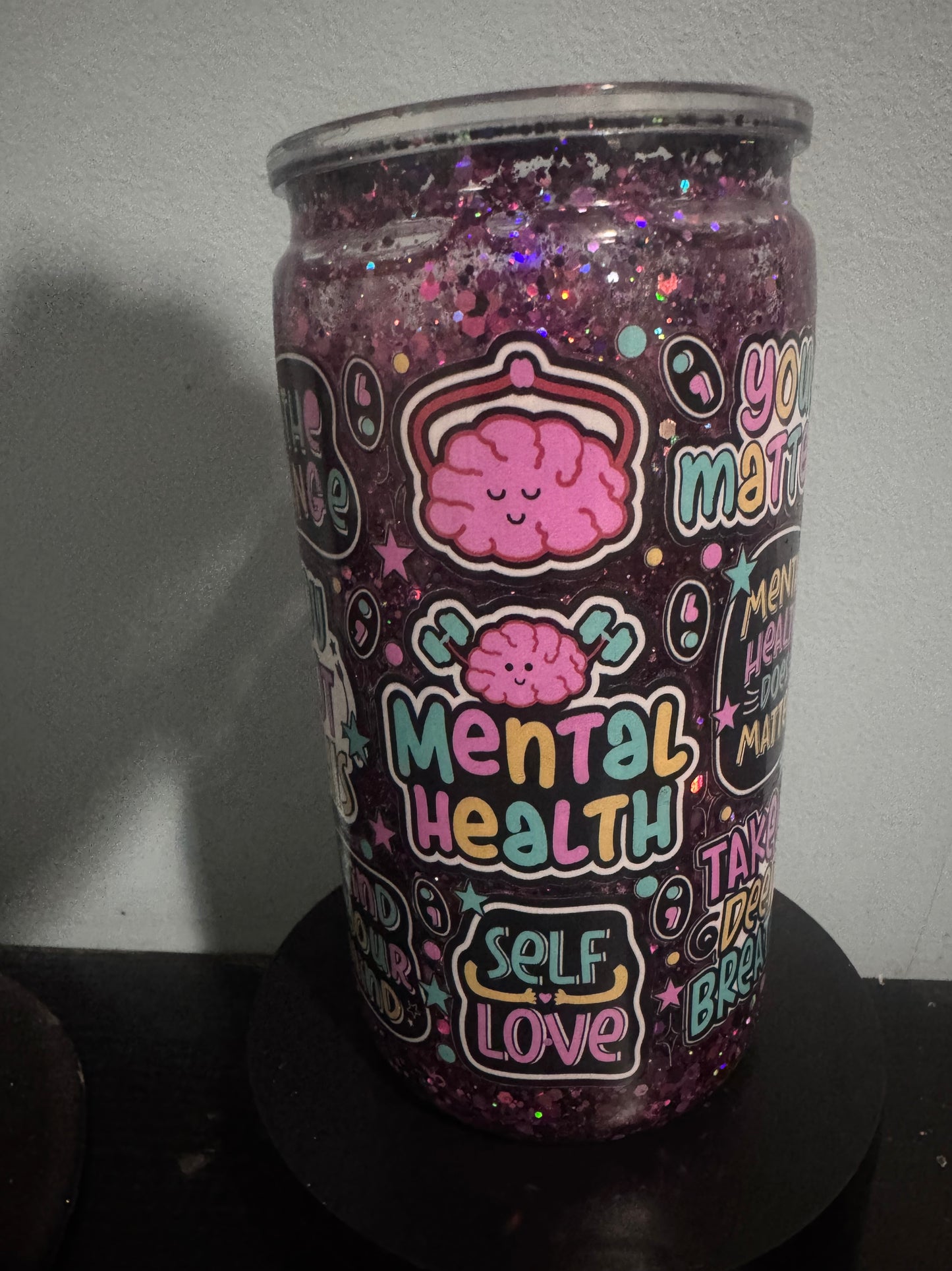 🩵 16oz “Mental Health Matters” Snow Globe Tumbler 🩵