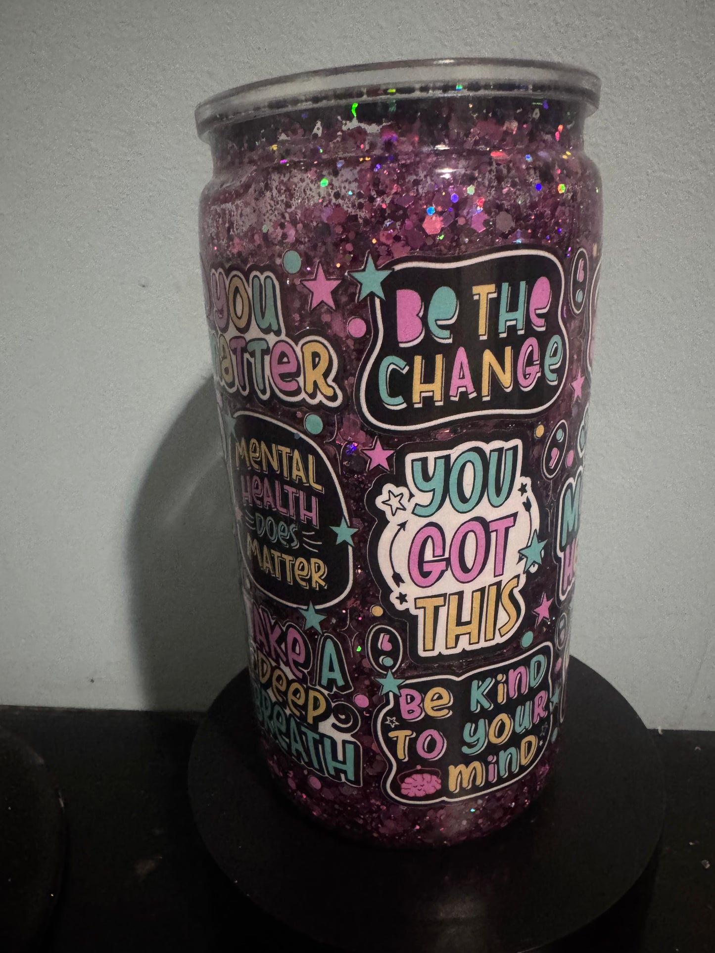 🩵 16oz “Mental Health Matters” Snow Globe Tumbler 🩵